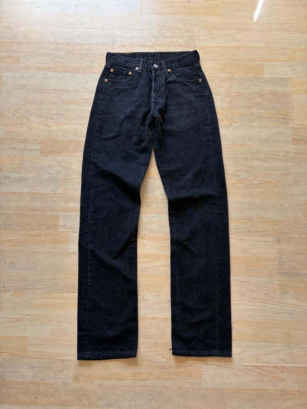 Levi's 501 xx 90s made in USA Straight Leg Jeans Size W27 L32 Black Denim
